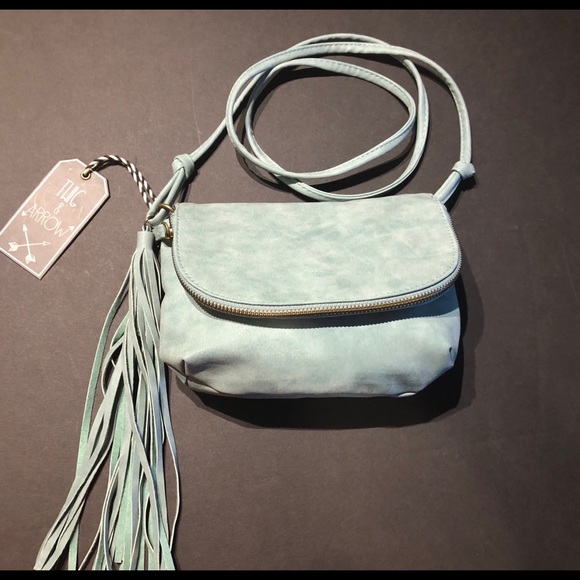 Tael green bag vegan leather with fringe tassel - Picture 6 of 8